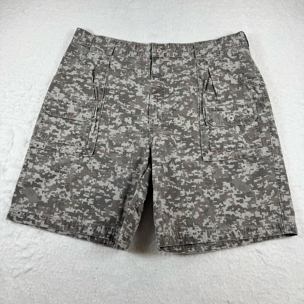 Cabela's Shorts Mens Size 38 Gray Camo 7-Pocket Hiker Cargo Outdoor Hiking